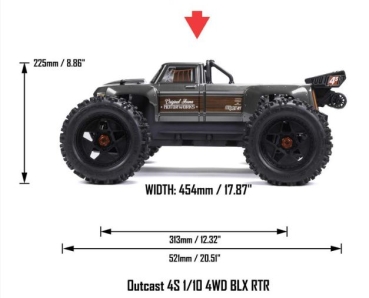 ARA4410V2T4 Arrma OUTCAST-1:10 BLX RTR RED